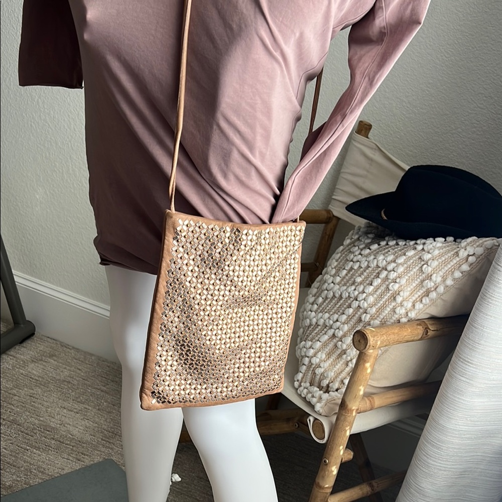 Colleen Cordero Studded Tan Crossbody Bag - Picture 5 of 8